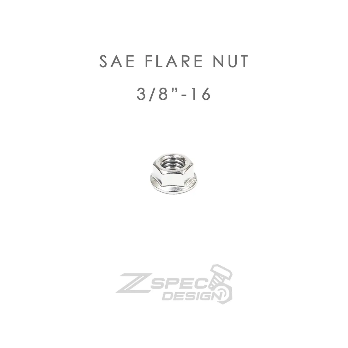 Zspec 3/8"-16 Sae Flare Nuts, Sus304 Stainless Steel, 10-Pack 1