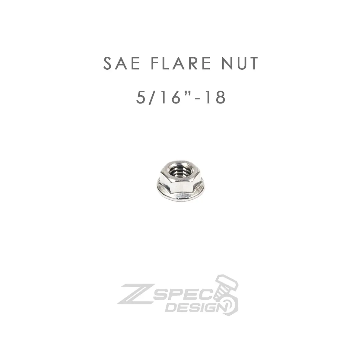 Zspec 5/16"-18 Sae Flare Nuts, Sus304 Stainless Steel, 10-Pack 1