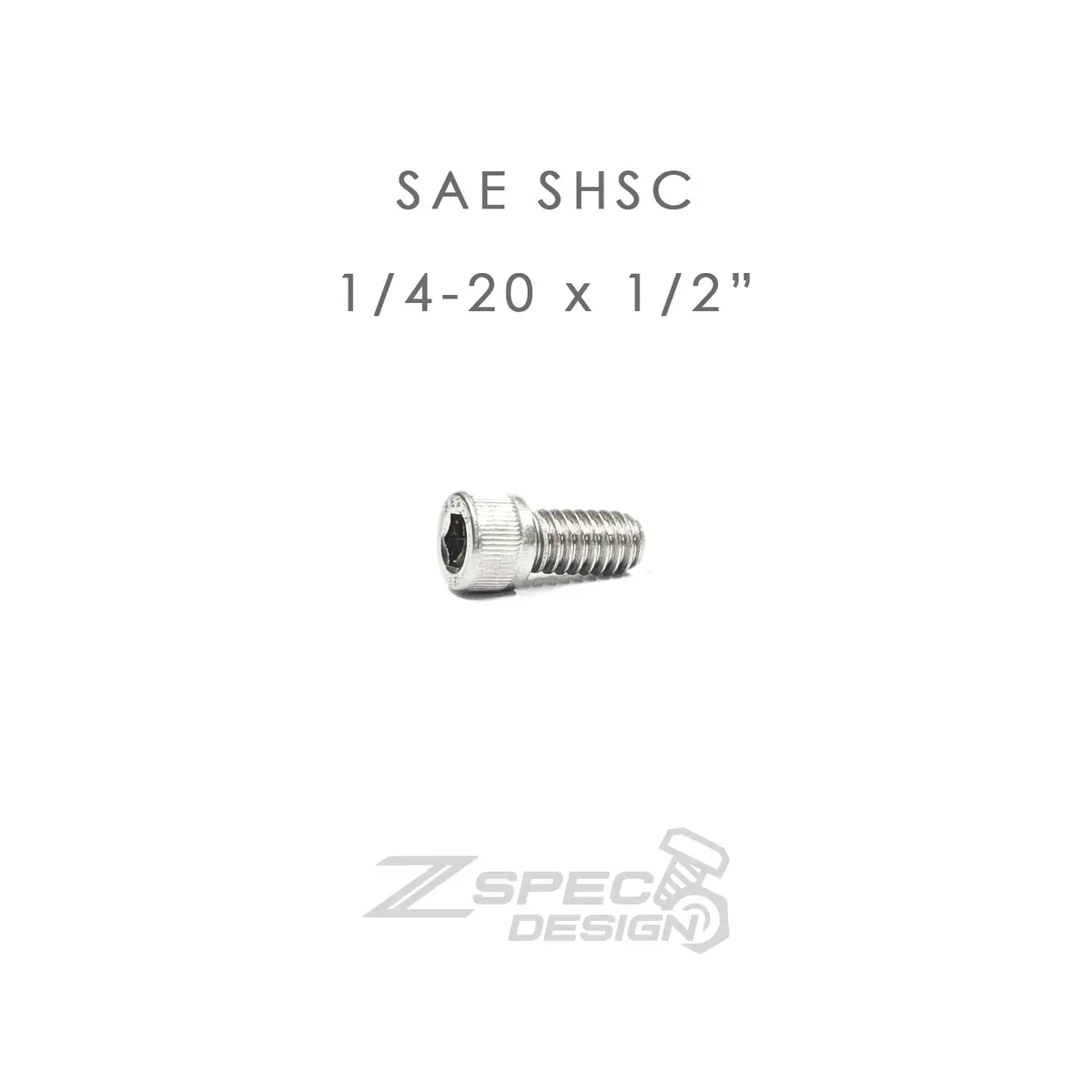 Zspec 1/4-20X1/2" Sae Socket-Cap Shsc Fasteners, Stainless, 10-Pack 1