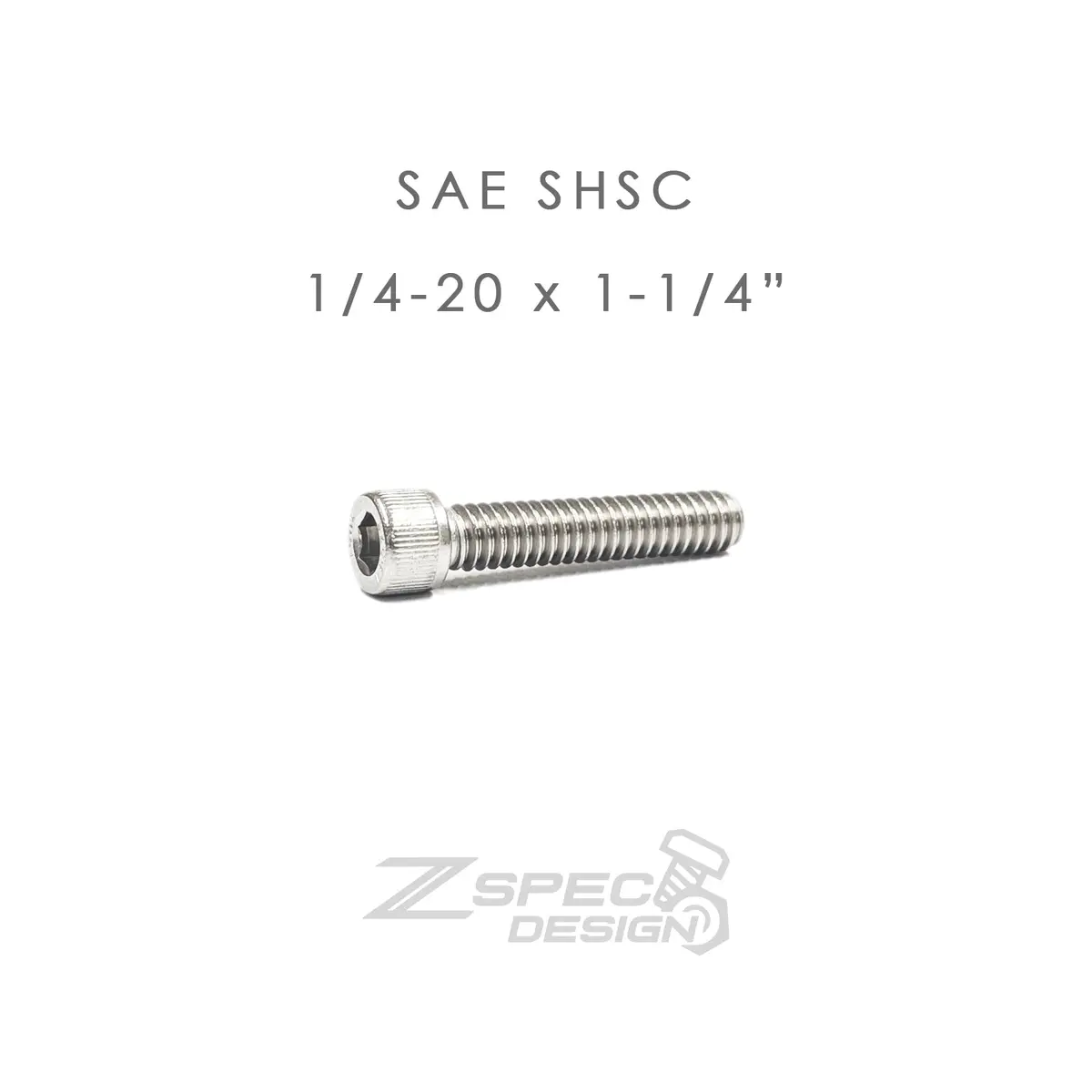Zspec 1/4-20X1-1/4" Sae Socket-Cap Shsc Fasteners, Stainless, 10-Pack 1
