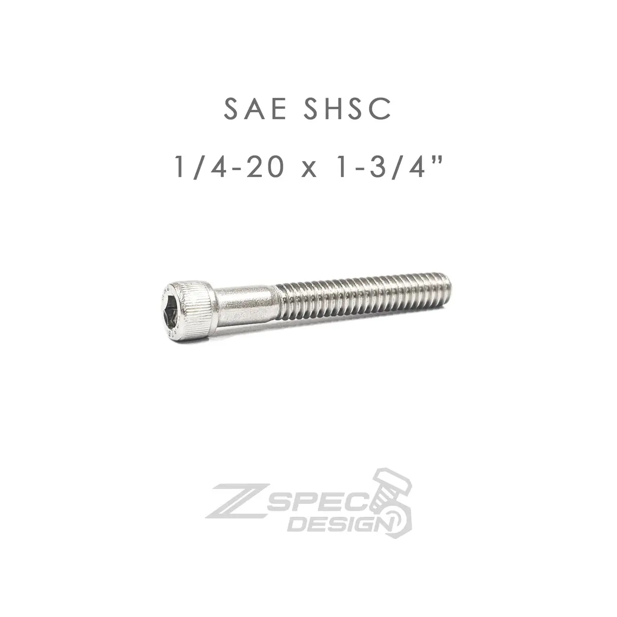 Zspec 1/4-20X1-3/4" Sae Socket-Cap Shsc Fasteners, Stainless, 10-Pack 1