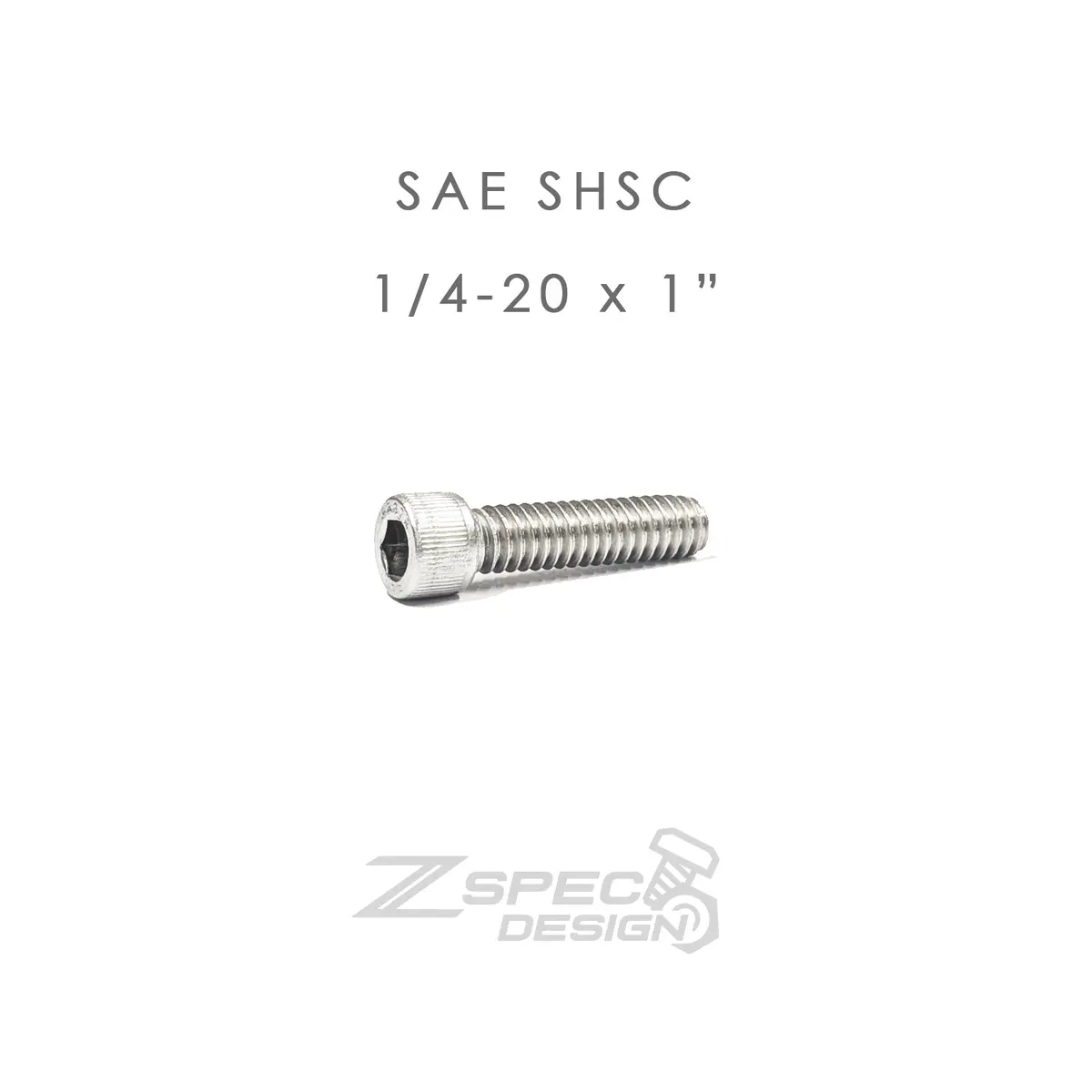 Zspec 1/4-20X1" Sae Socket-Cap Shsc Fasteners, Stainless, 10-Pack 1