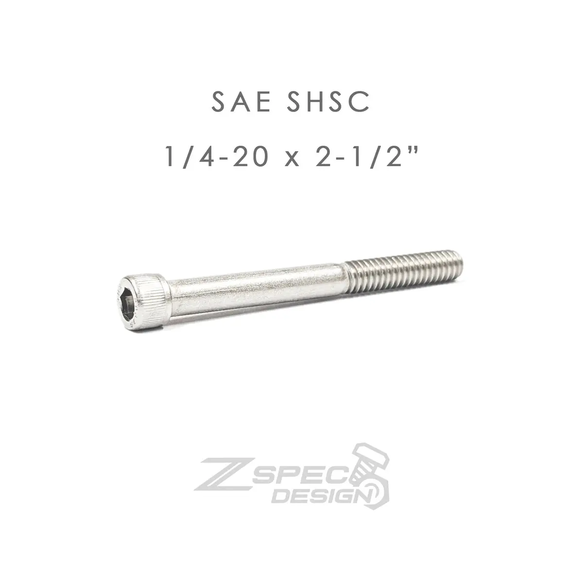 Zspec 1/4-20X2-1/2" Sae Socket-Cap Shsc Fasteners, Stainless, 10-Pack 1