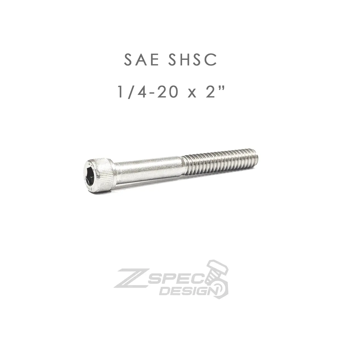Zspec 1/4-20X2" Sae Socket-Cap Shsc Fasteners, Stainless, 10-Pack 1
