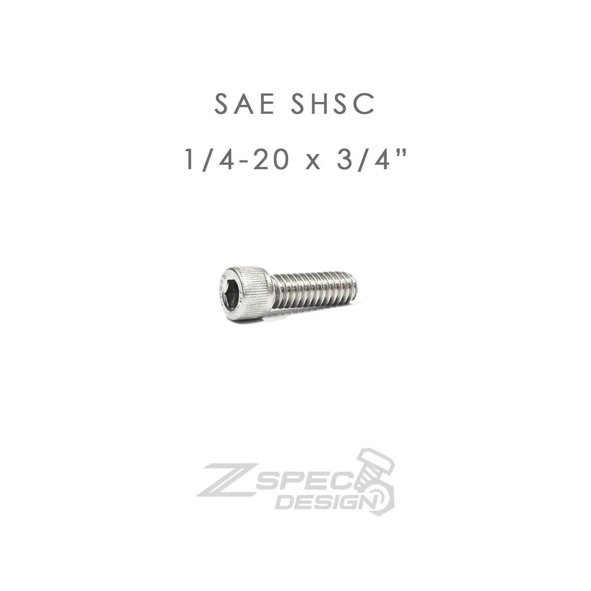 Zspec 1/4-20X3/4" Sae Socket-Cap Shsc Fasteners, Stainless, 10-Pack 1
