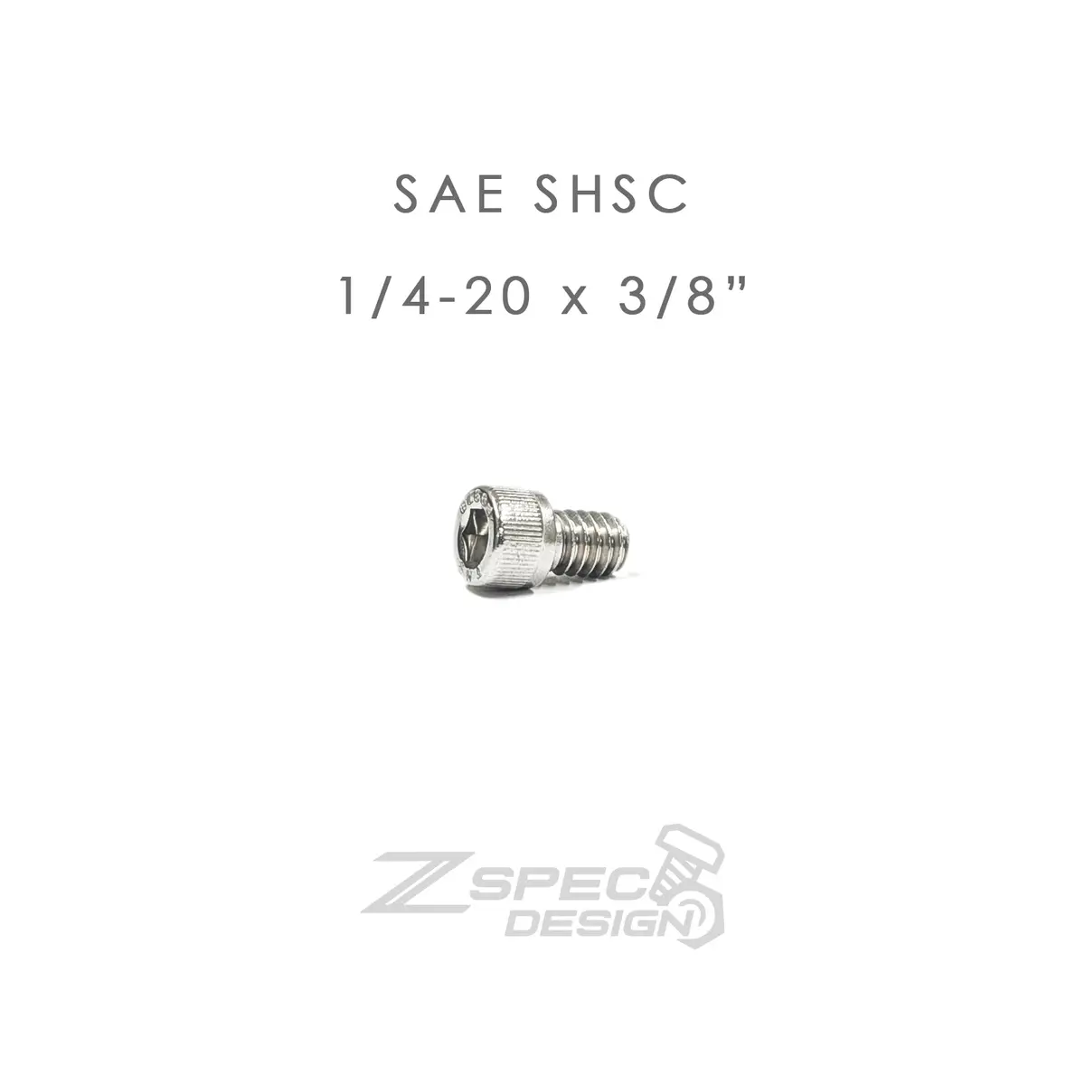 Zspec 1/4-20X3/8" Sae Socket-Cap Shsc Fasteners, Stainless, 10-Pack 1