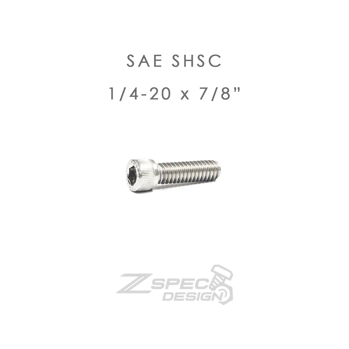 Zspec 1/4-20X7/8" Sae Socket-Cap Shsc Fasteners, Stainless, 10-Pack 1