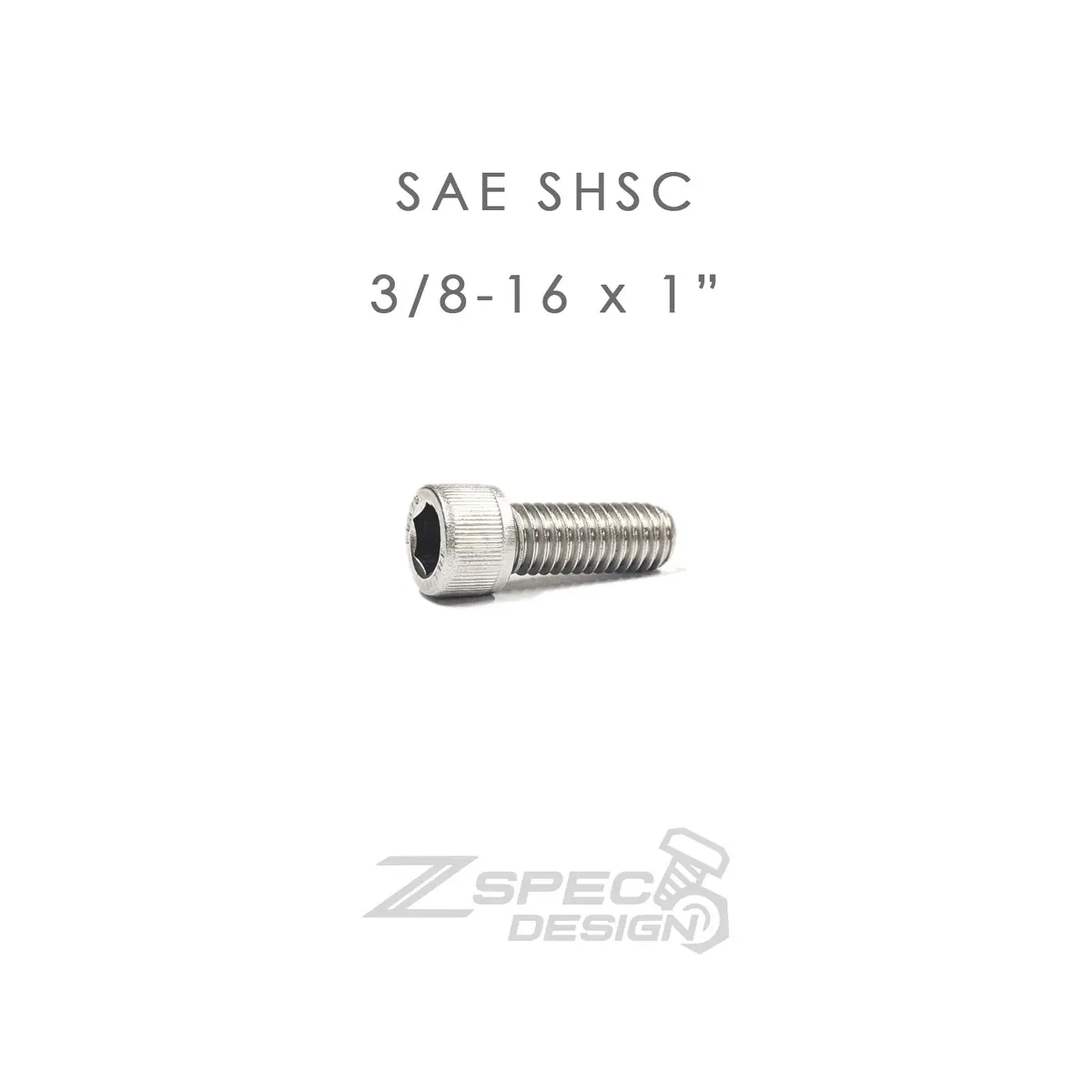 Zspec 3/8-16X1" Sae Socket-Cap Shsc Fasteners, Stainless, 10-Pack 1