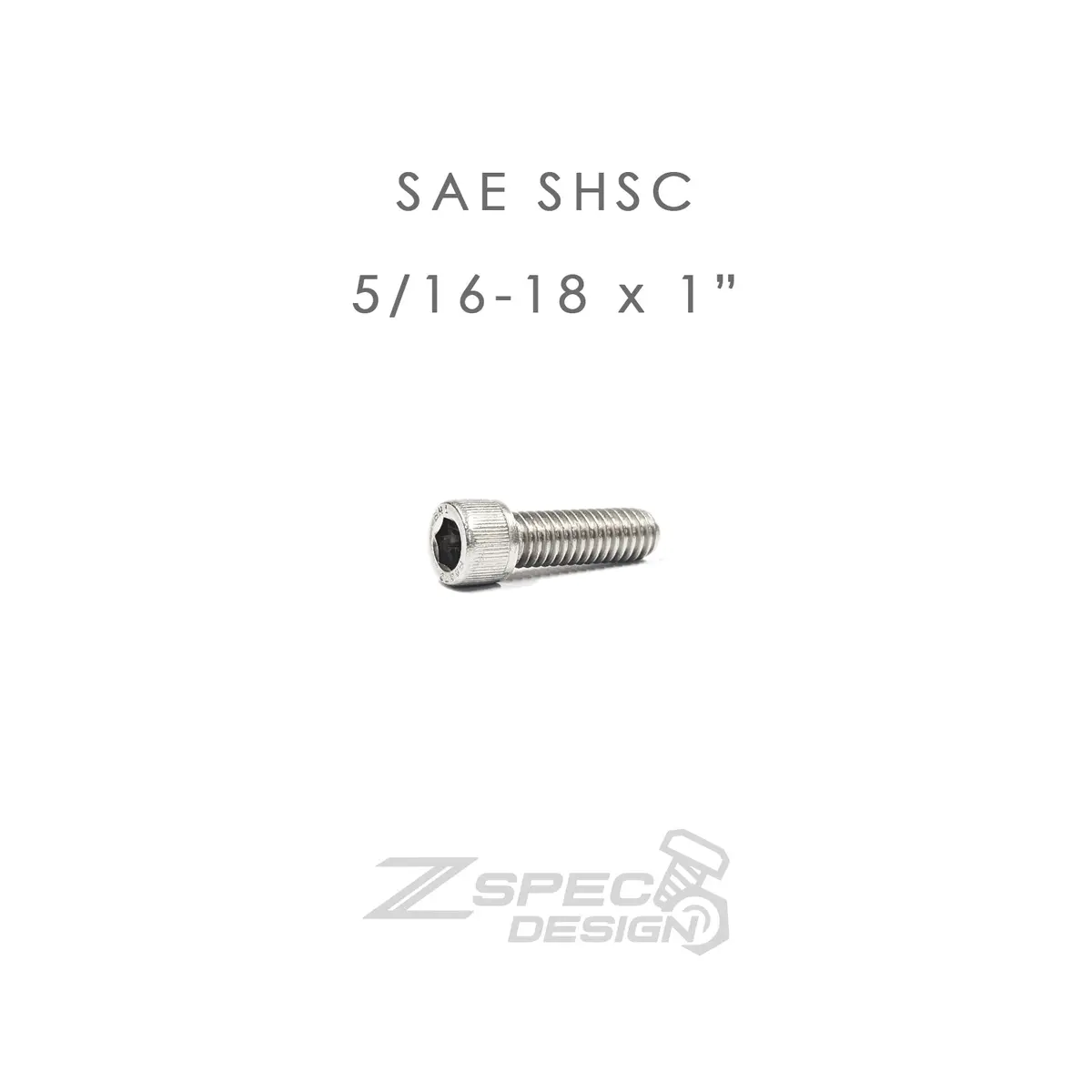 Zspec 5/16-18X1" Sae Socket-Cap Shsc Fasteners, Stainless, 10-Pack 1