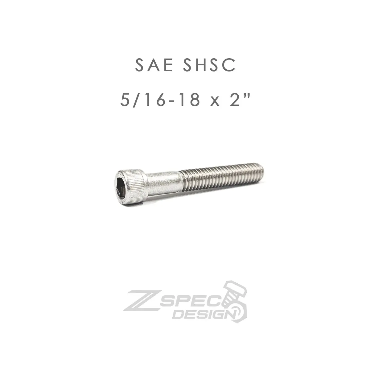 Zspec 5/16-18X2" Sae Socket-Cap Shsc Fasteners, Stainless, 10-Pack 1