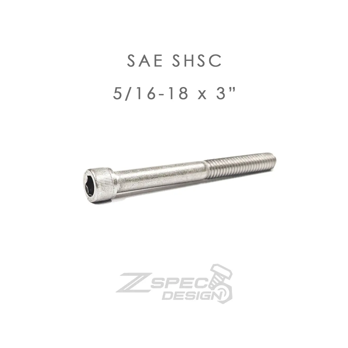 Zspec 5/16-18X3" Sae Socket-Cap Shsc Fasteners, Stainless, 10-Pack 1