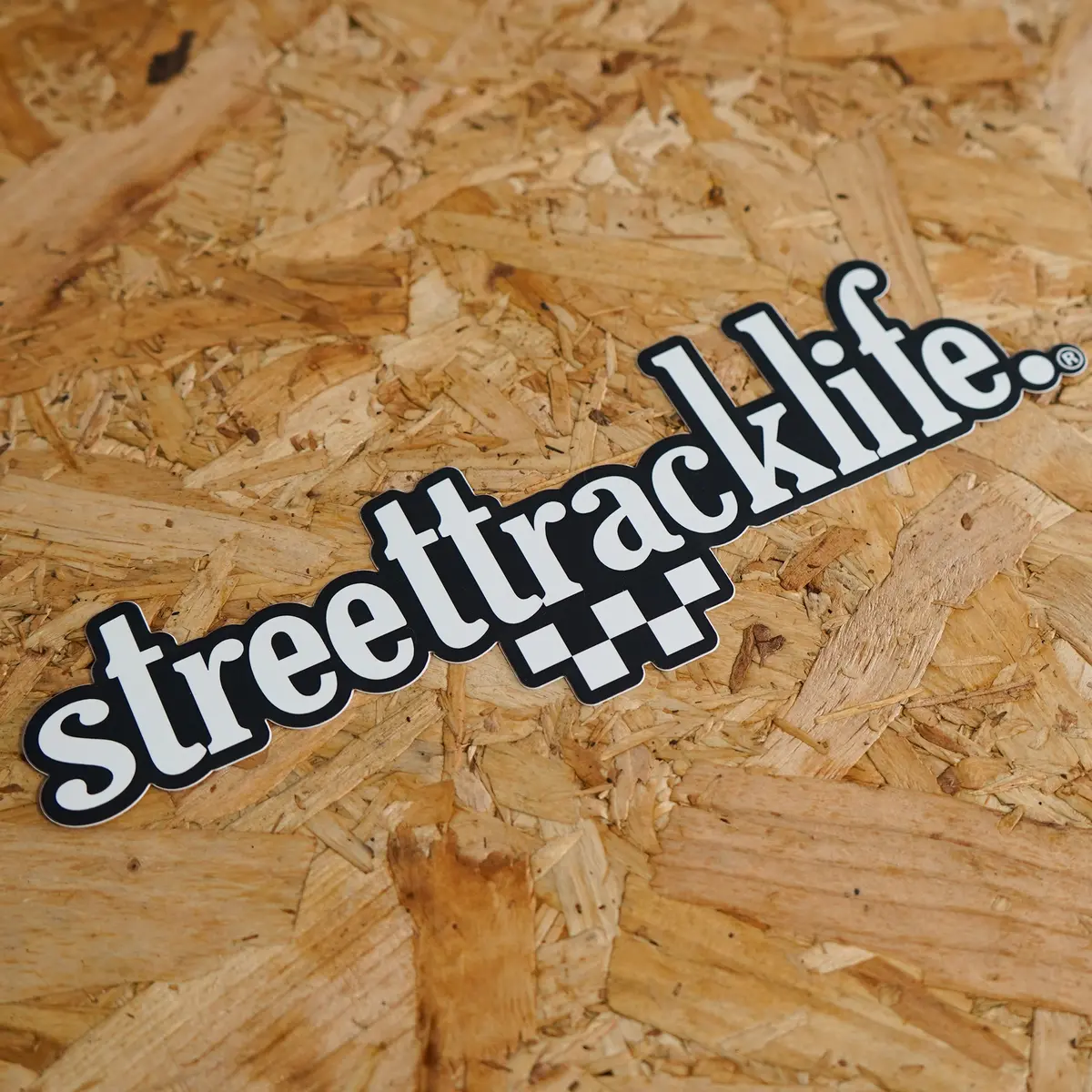 Street Track Life White/Black Slap Sticker 1