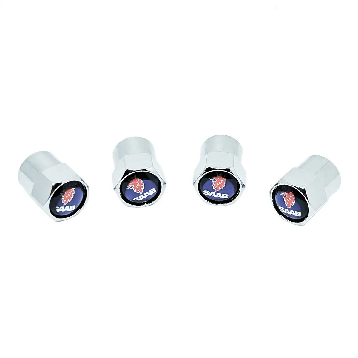Chrome Valve Stem Tire Caps, Style: Saab 1