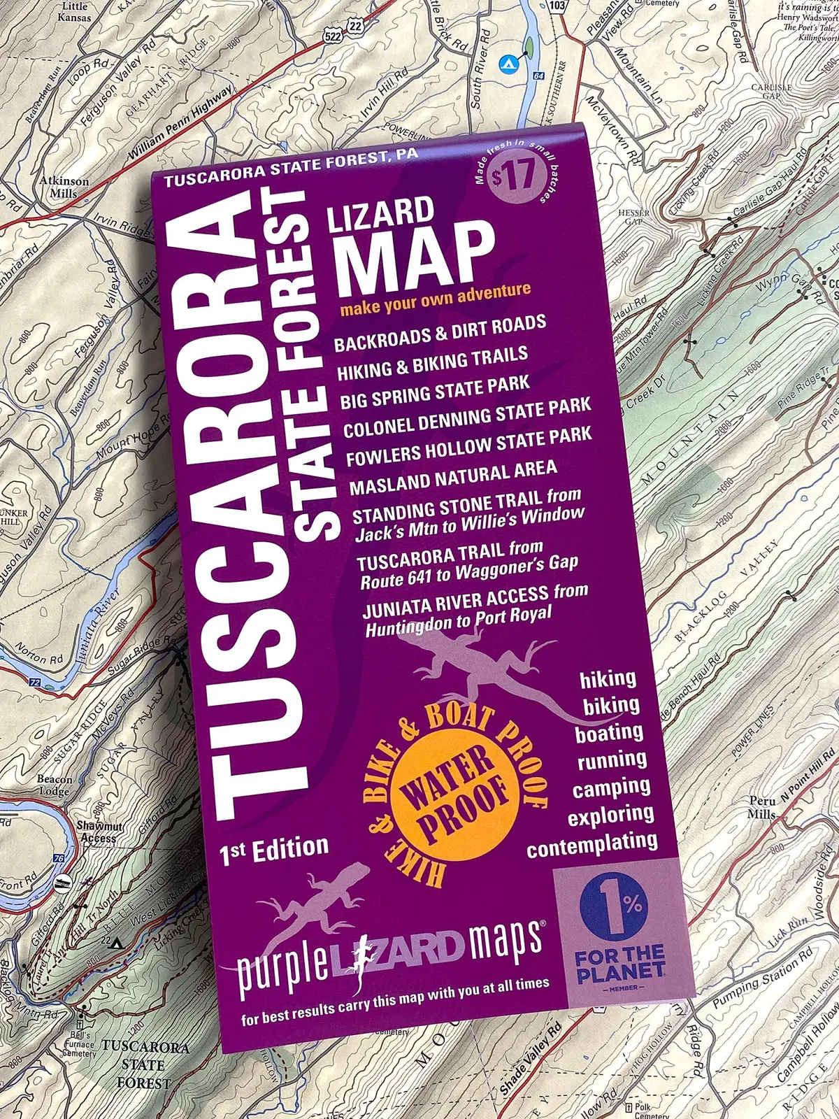 Tuscarora State Forest Lizard Map, Pennsylvania 1