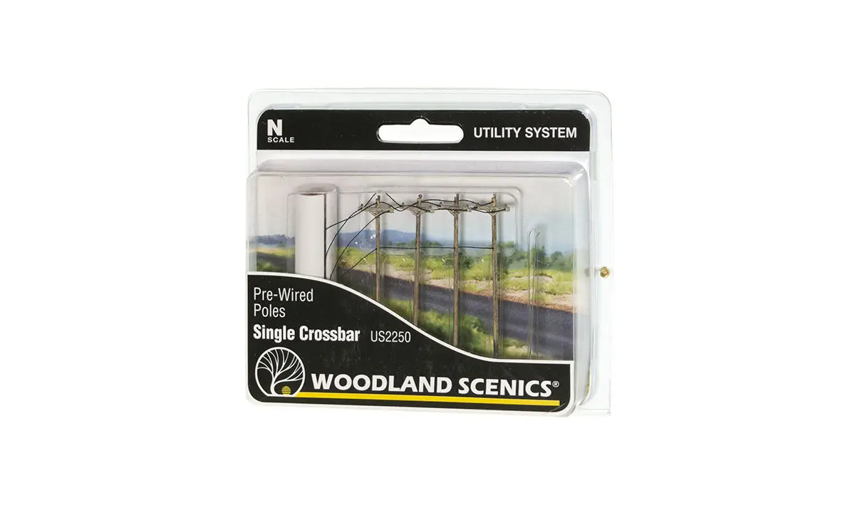 Woodland Scenics Pre-Wired Poles - Single Crossbar - N Scale 1