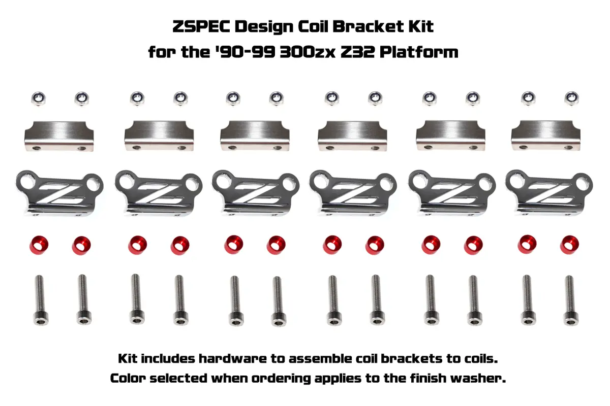 Zspec Coil Bracket Kit W/"Z" Cut-Out For Nissan Z32 300Zx, Stainless 6