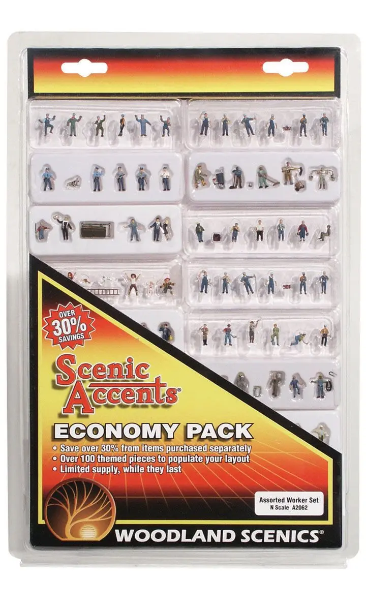 Woodland Scenics A2062 N Scale Assorted Worker Economy Pack 1