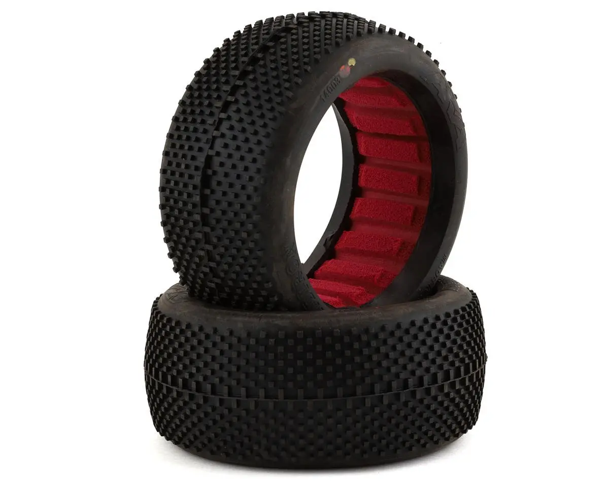 Gridiron 1/8 Buggy Tires W/ Red Inserts, Super Soft Long Wear (2) 1
