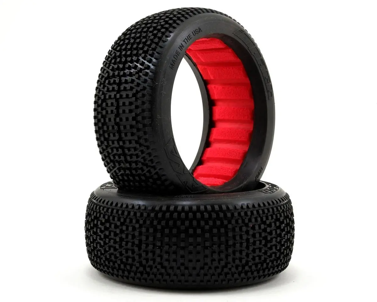 Impact 1/8 Buggy Tires W/ Red Inserts, Super Soft Long Wear (2) 1