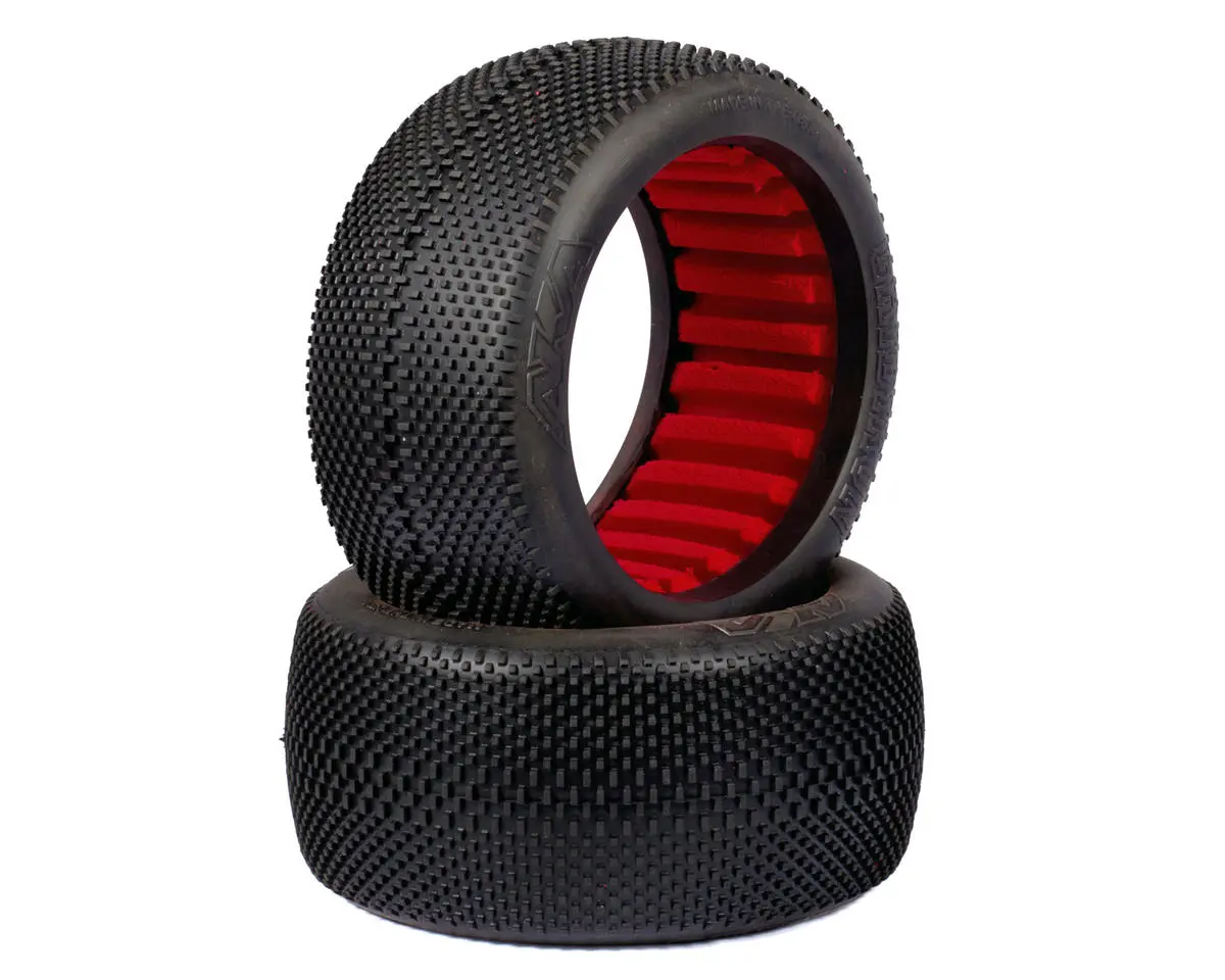 Gridiron 1/8 Truggy Tires W/ Red Inserts, Soft Long Wear (2) 1
