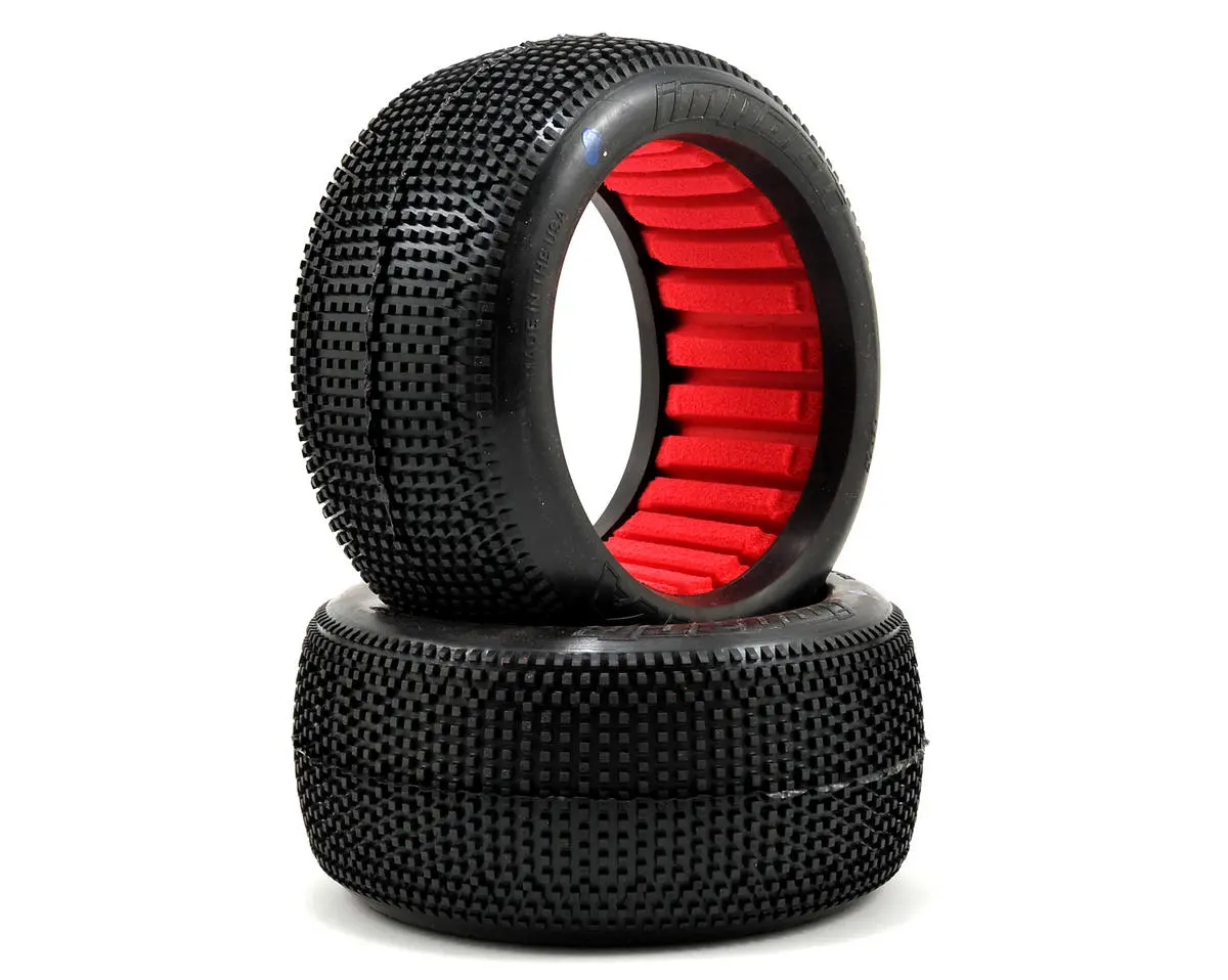 Impact 1/8 Truggy Tires W/ Red Inserts, Soft (2) 1