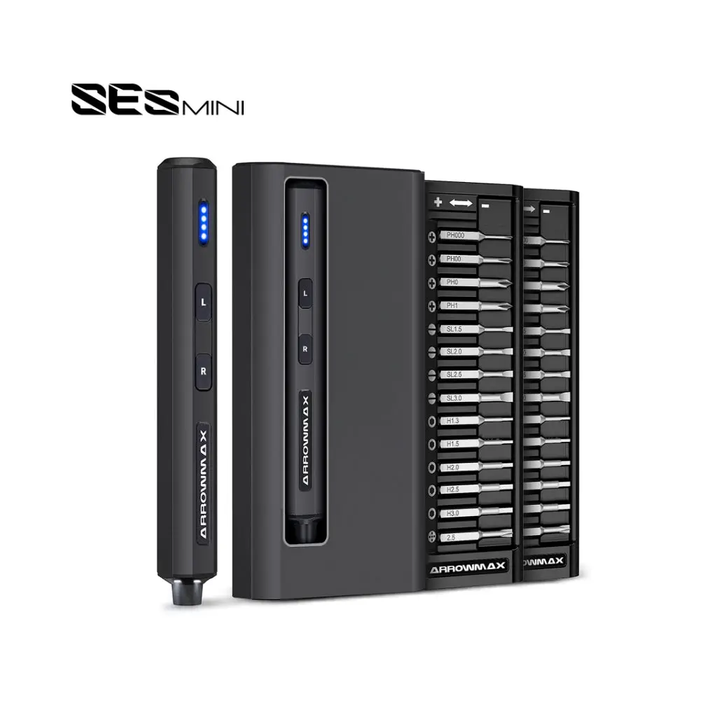 Ses Mini Electric Screwdriver Set, 28Pc, Black 1