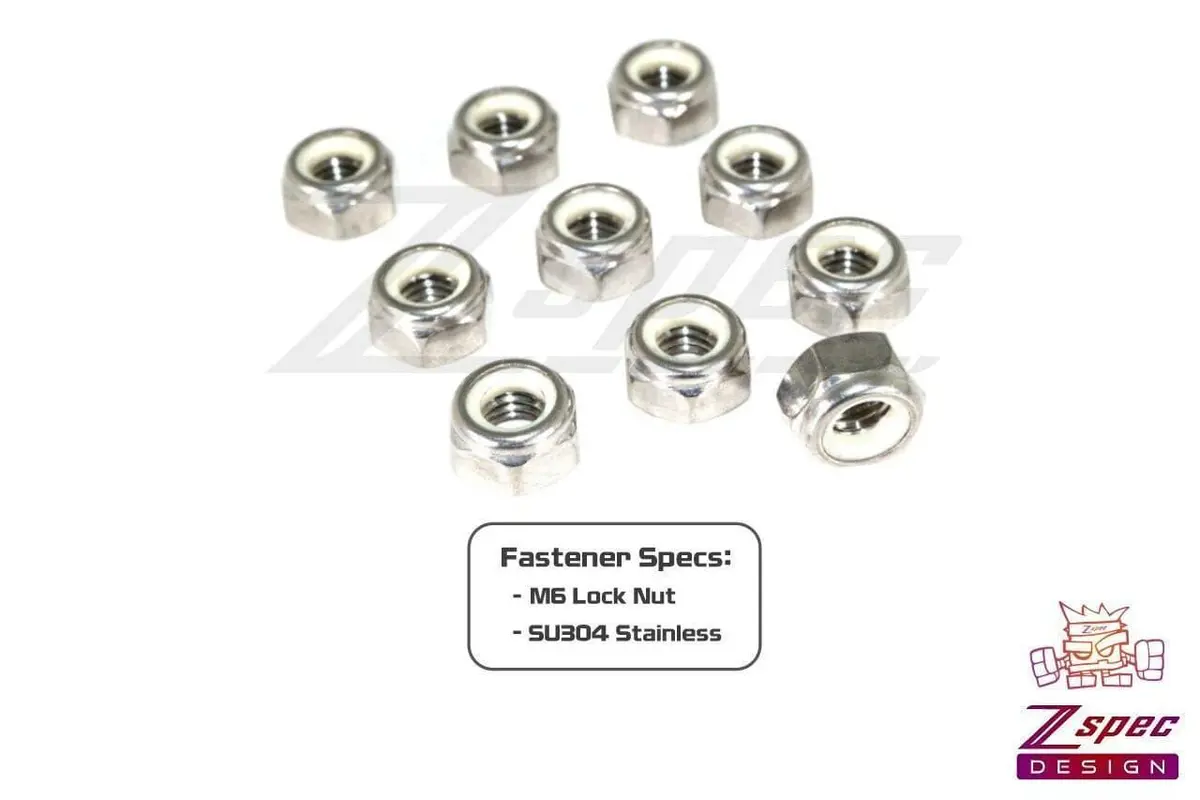 Zspec M6-1.0 Nylon Lock Nuts, Stainless Sus304, 10-Pack 2