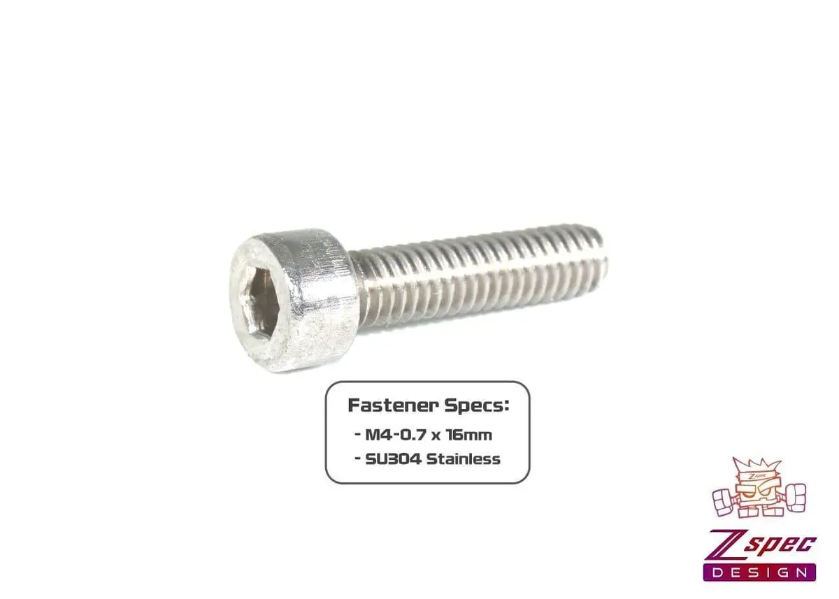 Zspec M4-0.7X16mm Socket-Cap Shsc Fasteners, Stainless, 10-Pack 2