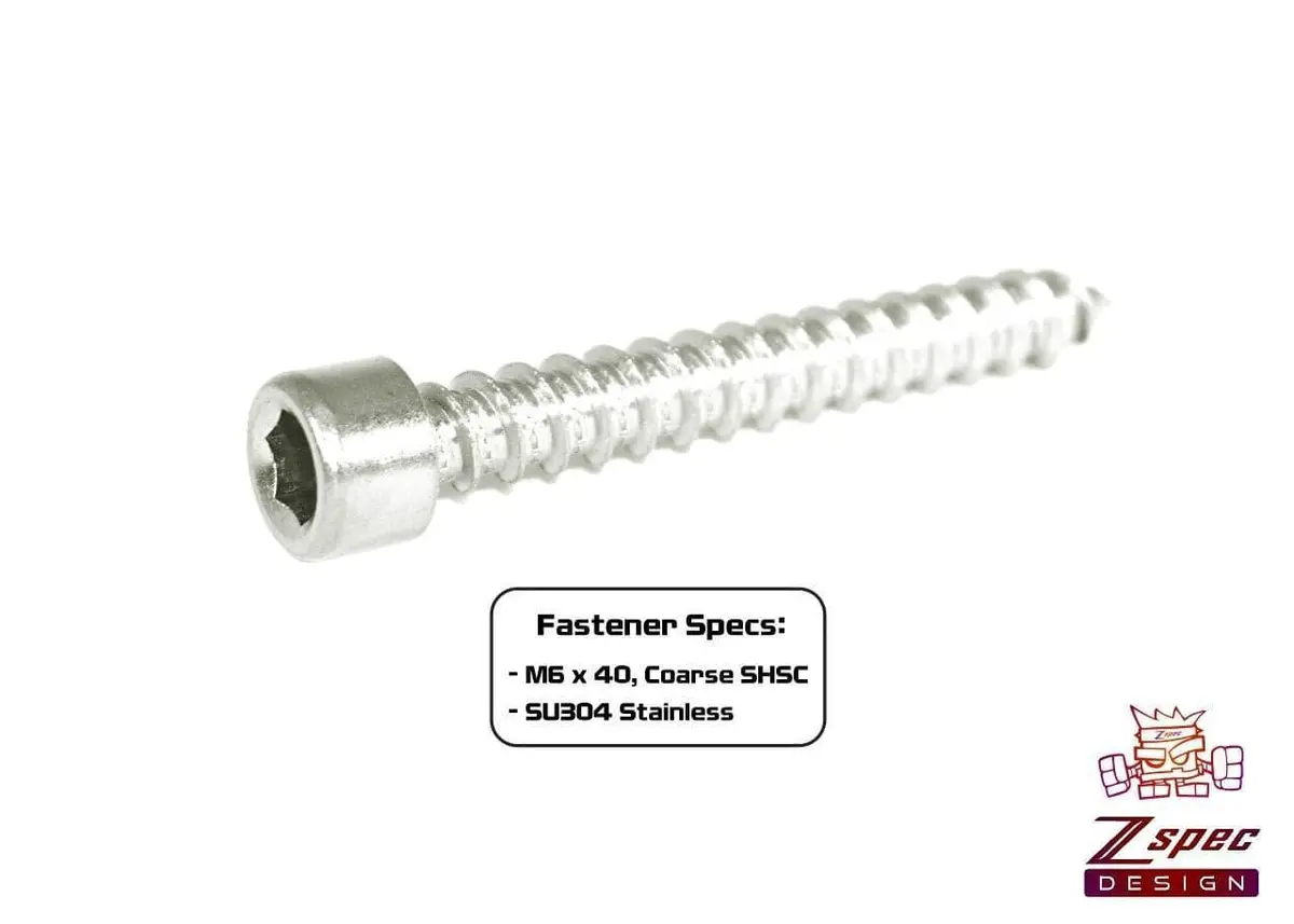 Zspec M6x40mm Coarse Socket-Cap Shsc Fasteners, Stainless, 10-Pack 2
