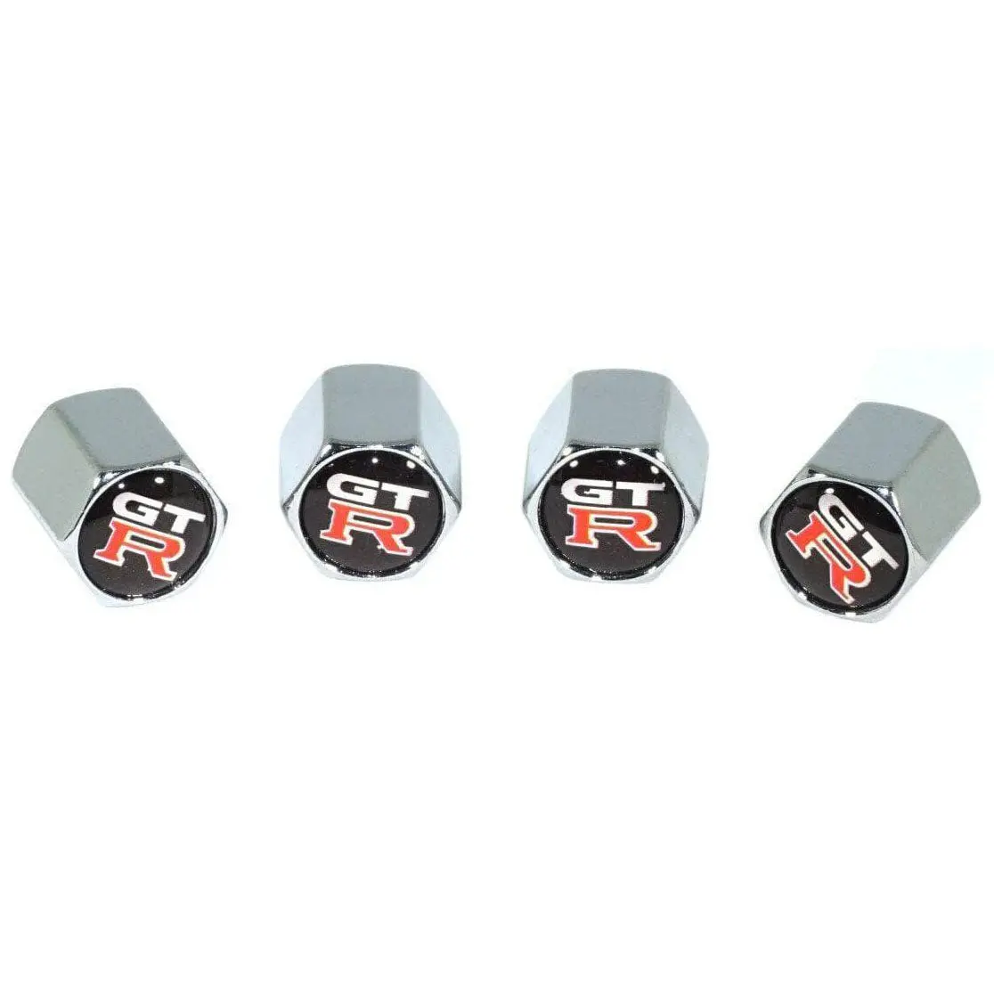 Chrome Valve Stem Tire Caps, Style: Nissan Gtr/Gt-R 1