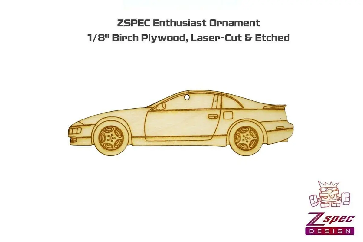 Zspec Laser-Engraved Wood Ornament, Style: Nissan 300Zx Z32, Birch 2