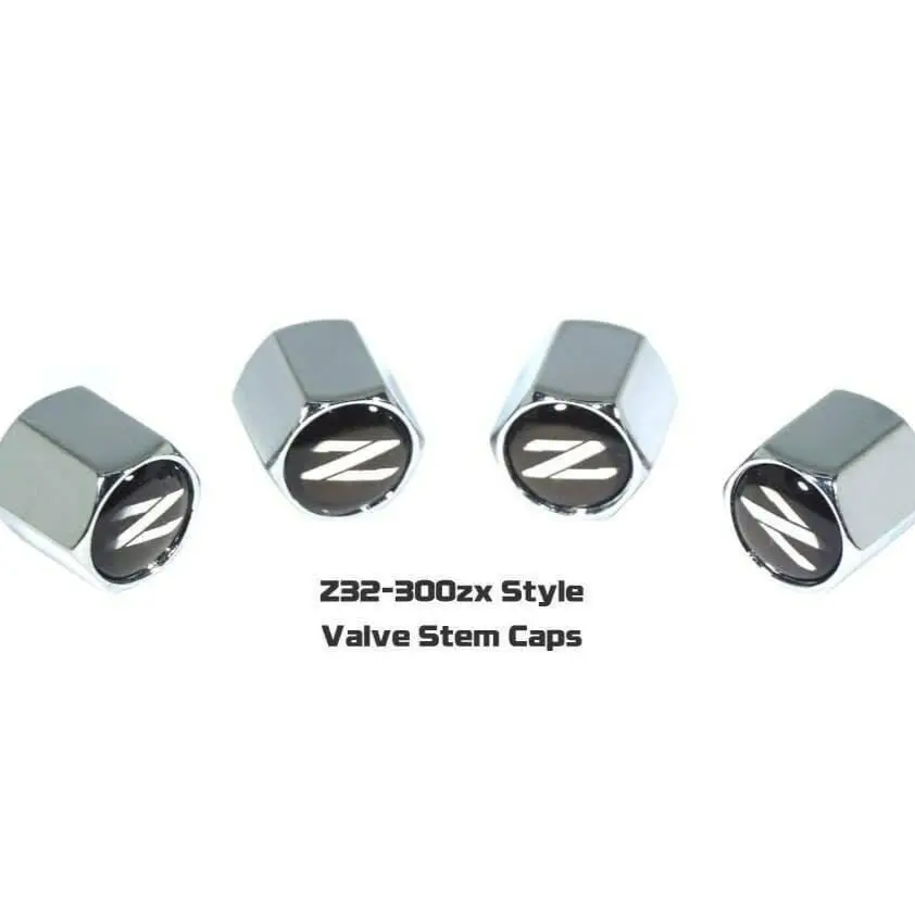 Chrome Valve Stem Tire Caps, Style: Nissan 300Zx Z32 2