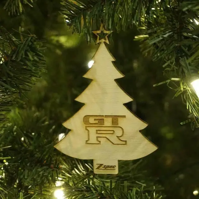 Zspec Laser-Engraved Birch Ornament, Style: Nissan Gtr, ~5-Inch Wide 1
