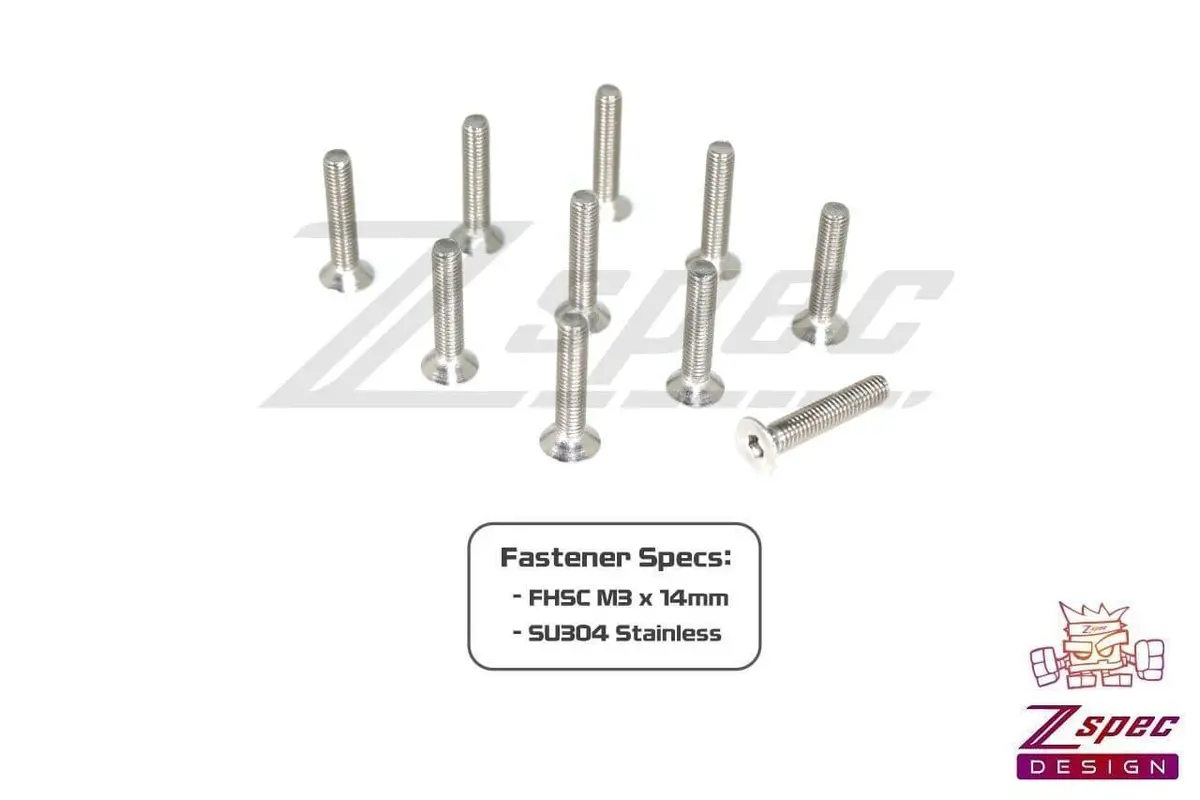 Zspec M3-0.5X14mm Fasteners, Fhsc, Stainless Sus304, 10-Pack 2
