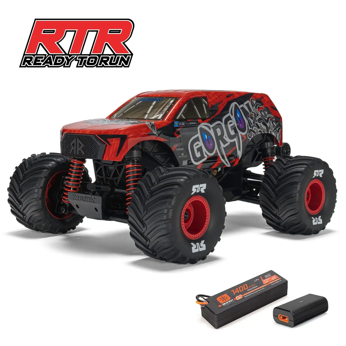 Gorgon Grom 1/16 4X4 Monster Truck Rtr Combo, Red 1