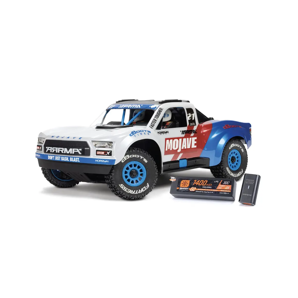 Mojave Grom Blx Small Scale 4Wd Desert Truck Rtr Combo, White 1
