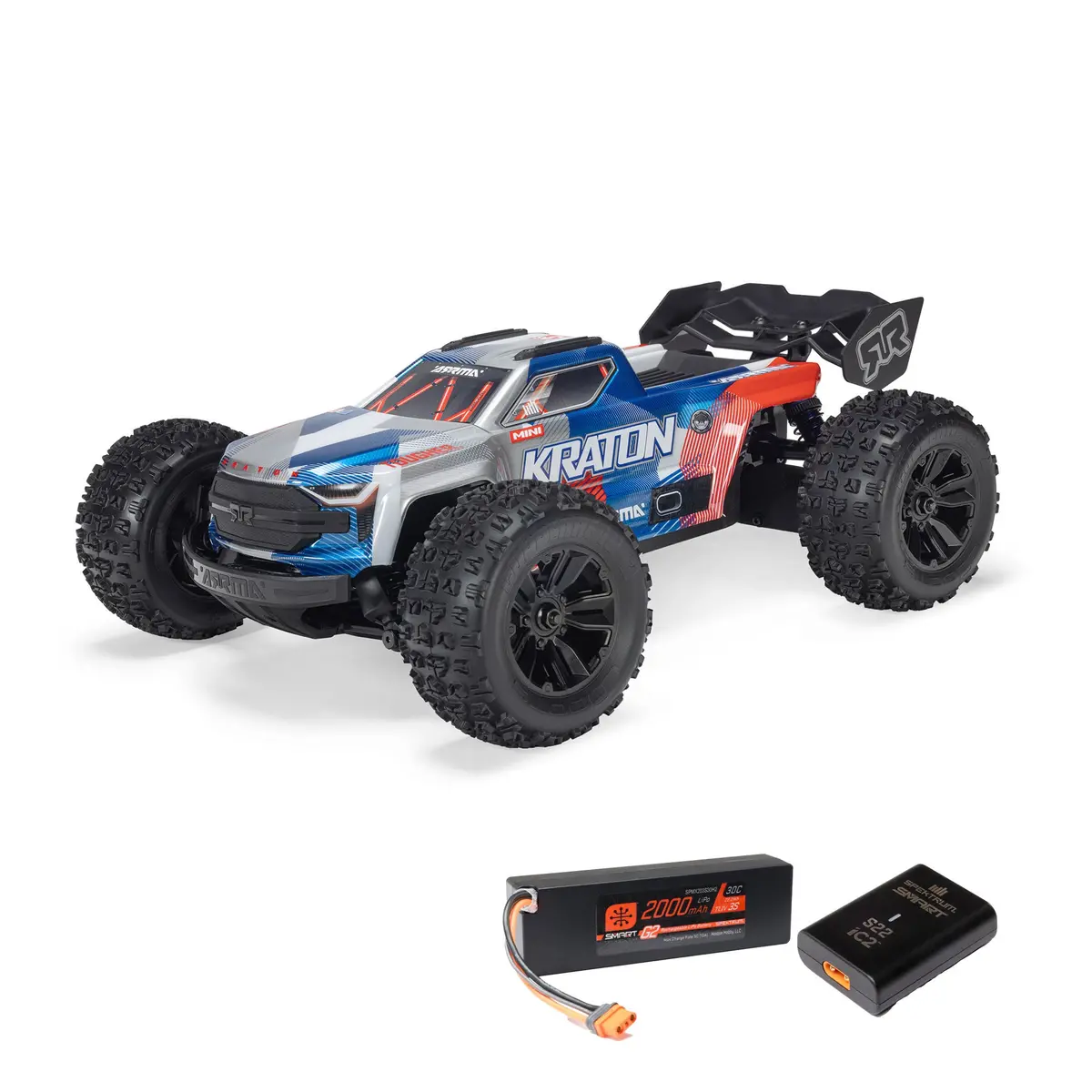 Mini Kraton 3S Dsc 4X4 1/16 Speed Truck Rtr Combo, Red/Blue 1