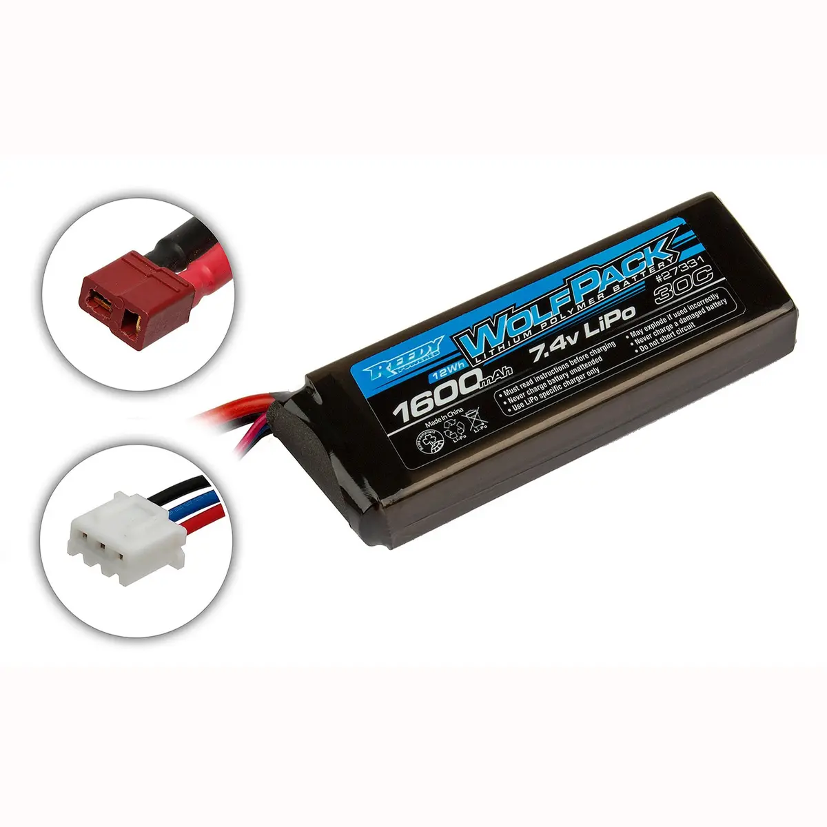 Reedy Wolfpack 2S 7.4V Lipo Battery, 30C 1600Mah 1