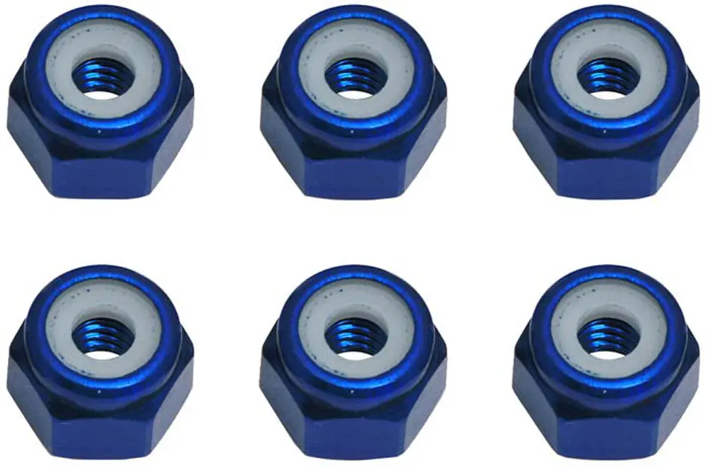 Aluminum Ft 8-32 Locknuts, Blue 1