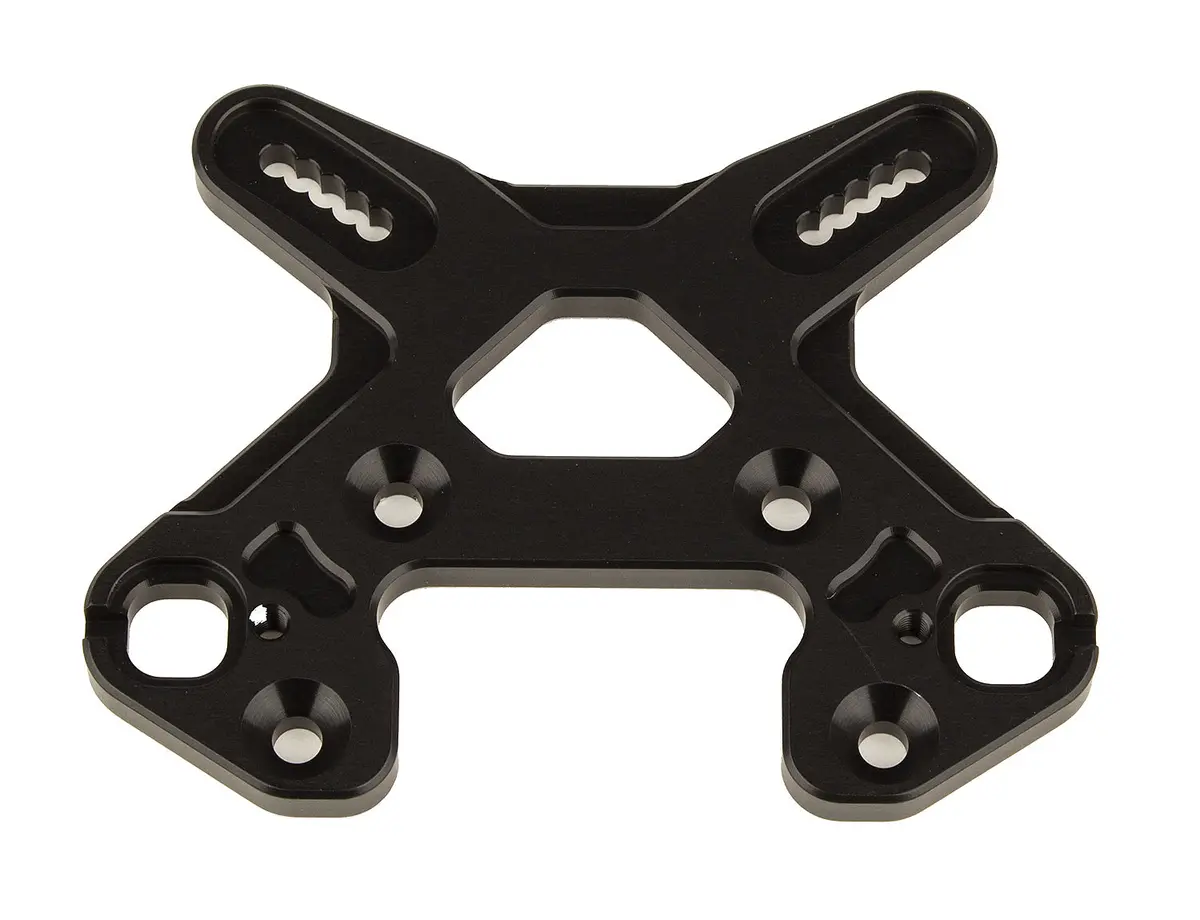 Rc8b4 Front Shock Tower, Black Aluminum 1