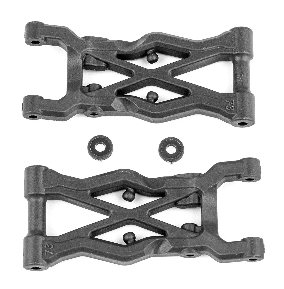 Rc10b6.2 Factory Team Rear Suspension Arms, 73Mm, Carbon 1