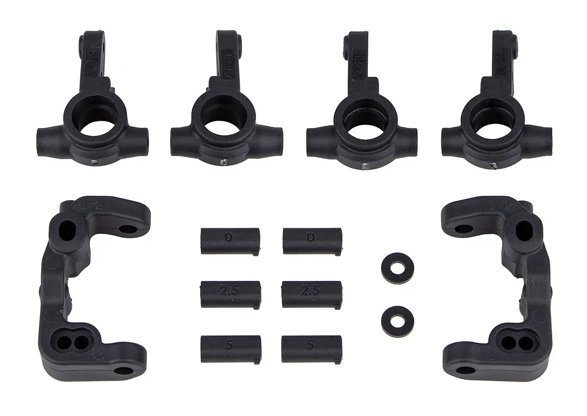 Rc10b6.4 -1Mm Scrub Caster & Steering Blocks, Carbon 1