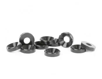 Aluminum M4 Countersunk Washers, Black 1