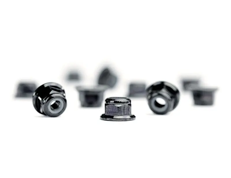 Aluminum M3 Flanged Locknuts, Black 1