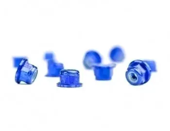 Aluminum M3 Flanged Locknuts, Blue 1