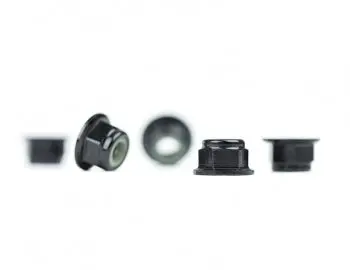 Aluminum M4 Flanged Locknut, Black 1