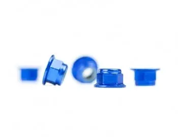 Aluminum M4 Flanged Locknut, Blue 1