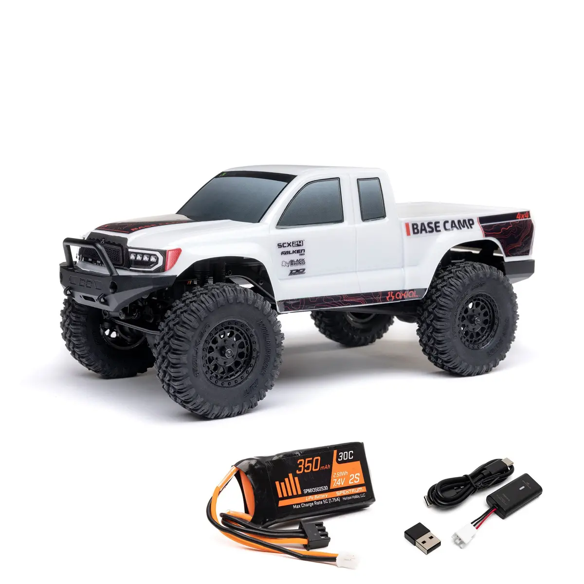 Scx24 Base Camp 1/24 4X4 Crawler Rtr Combo, White 1