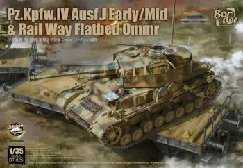 Border Model 1.35 Pz.Kpfw Iv Ausf. J Early/Mid & Railway Flatbed Ommr 1
