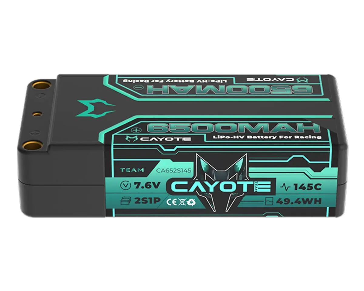Team Cayote 7.6V 2S Lihv Lipo Battery, 6500Mah 145C Shorty 1